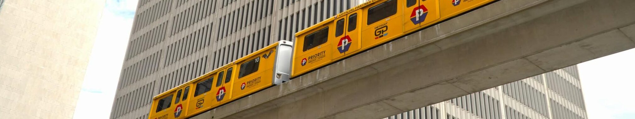 A shot of a train from down below