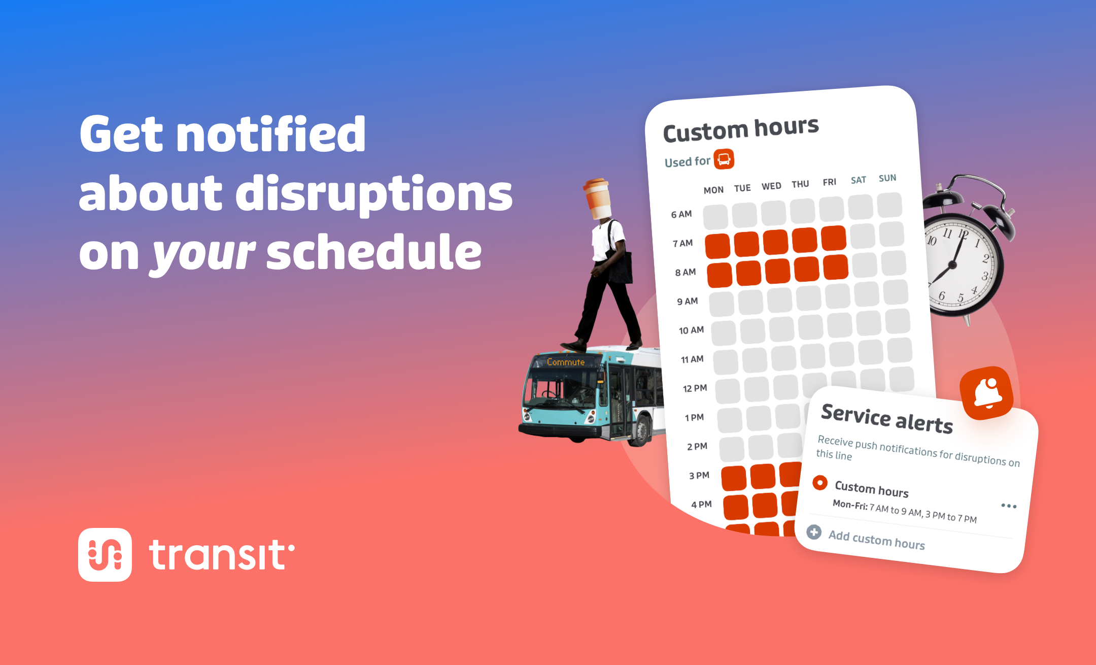 Choose your custom commute hours
